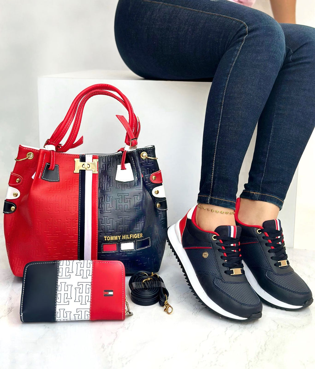 🔥👟TRIO DE TENIS, BOLSO Y CARTERA PARA DAMA👜👛